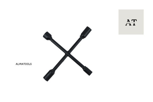 Heavy-Duty 4-Way Cross Wheel Spanner | Lug Wrench for Cars & Trucks